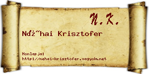 Néhai Krisztofer névjegykártya